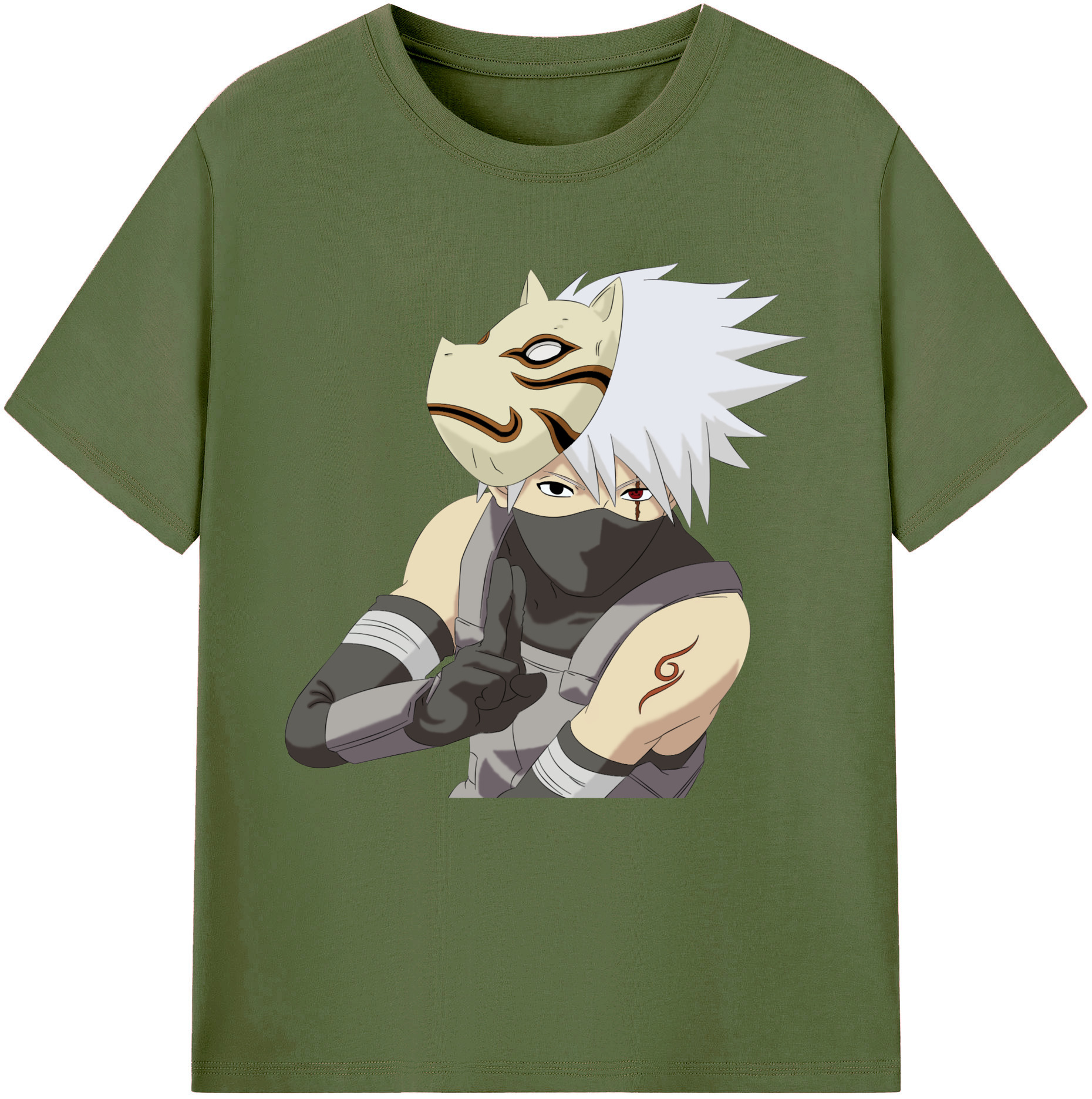 （画像用） NARUTO -ナルト- はたけ カカシ Hatake Kakashi 綿100％半袖Tシャツ（フロントプリント）